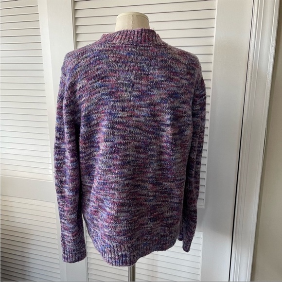 LOFT Purple Pink Space Dye Mock Neck Sweater - Picture 5 of 7